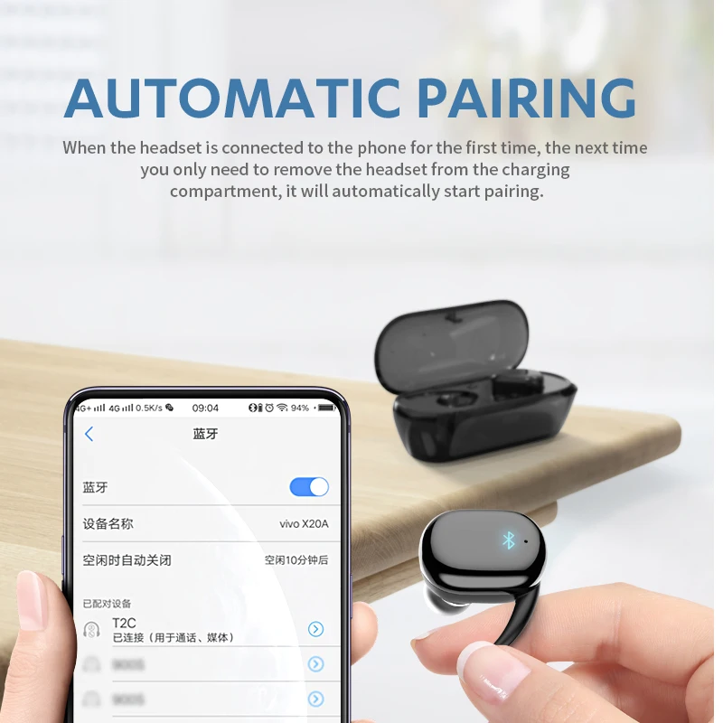 Touch Operate TWS Bluetooth Earphone V5.0 Dual Earbuds Stereo Calls Music Play Wireless Headset With Portable Charging Case | Электроника