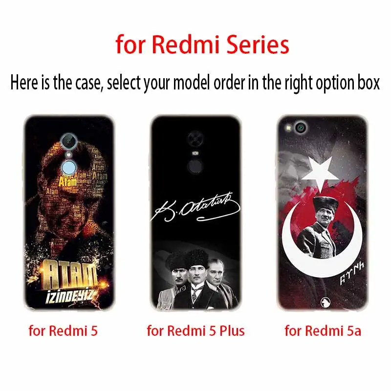 Силиконовый прозрачный чехол с индейкой Mustafa Kemal Ataturk для Xiaomi Redmi 9A 8A 7A 6A 9AT Note 9 8 7 6 5