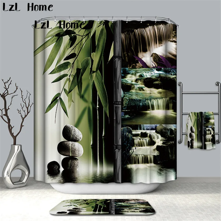 LzL домашний 3D красивый натуральный дизайн с пейзажем Водонепроницаемая занавеска для душа занавеска для ванной комнаты Экологичная Mildewproof занавеска для ванной s