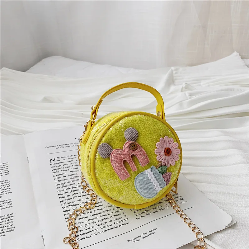 Новинка 2019 модные сумки для девочек сумка на одно плечо с блестками круглые