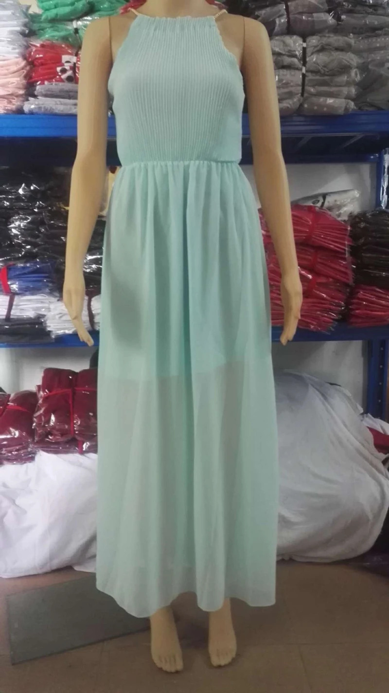 Распродажа летнее шифоновое платье в европейском стиле без рукавов с лямкой на