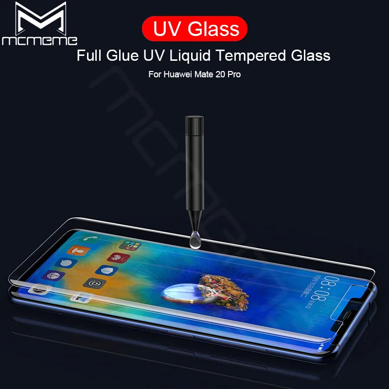 Закаленное УФ стекло для Huawei Mate 20 Pro с полным клеем 9H 5D полное покрытие Pro|Защитные