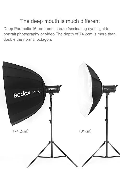 Godox портативный P120H 120 см металлический материал стержней Deep параболический