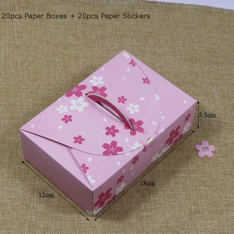 Бумажная коробка для вечеринки с бумажной наклейкой 20 комплектов Подарочная