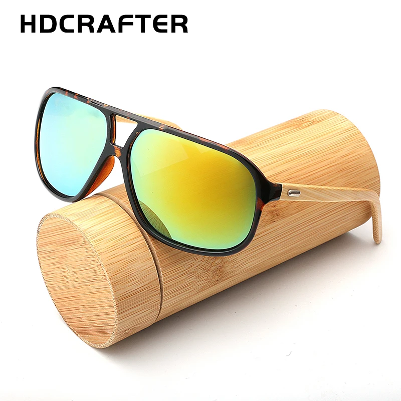 HDCRAFTER бамбуковые зеркальные солнцезащитные очки мужские пилота для мужчин