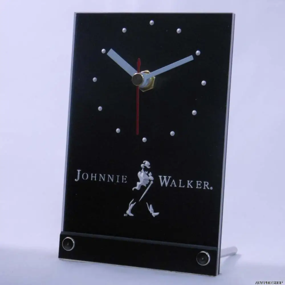 Tnc0102 Johnnie Walker 3D LED настольные часы для виски винного бара | Дом и сад