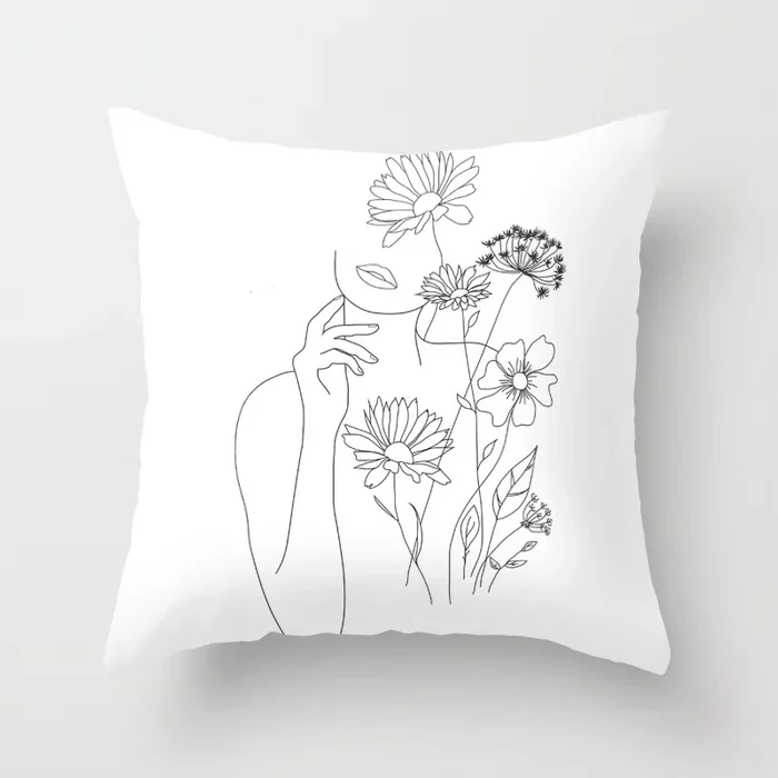 Cushion Covers10 Простая художественная линия Хлопок Чехол для подушки из полиэстера Декоративные Чехлы на подушку стула подушки для дома декоративные подушки - Цвет: Cushion Covers10
