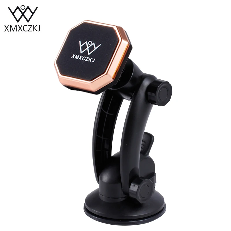 Rose Gold Black XMXCZKJ Универсальный Автомобильный держатель для телефона Магнитный держатель вращение на 360 держатель на лобовое стекло авто для iPhone samsung Смартфон gps - Цвет: Rose Gold Black