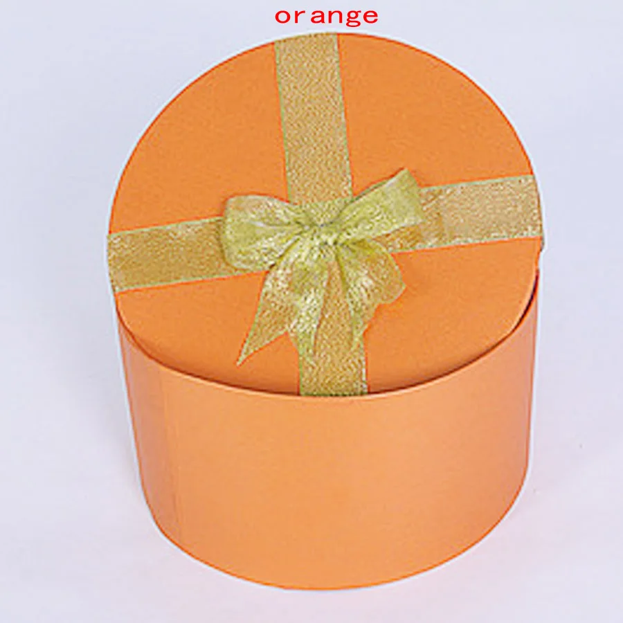 orange 35x18 см Цветы Подарочная коробка чистый цвет круглая бумага картонная коробка День Святого Валентина Свадебная вечеринка украшение дома сувениры подарок - Цвет: orange