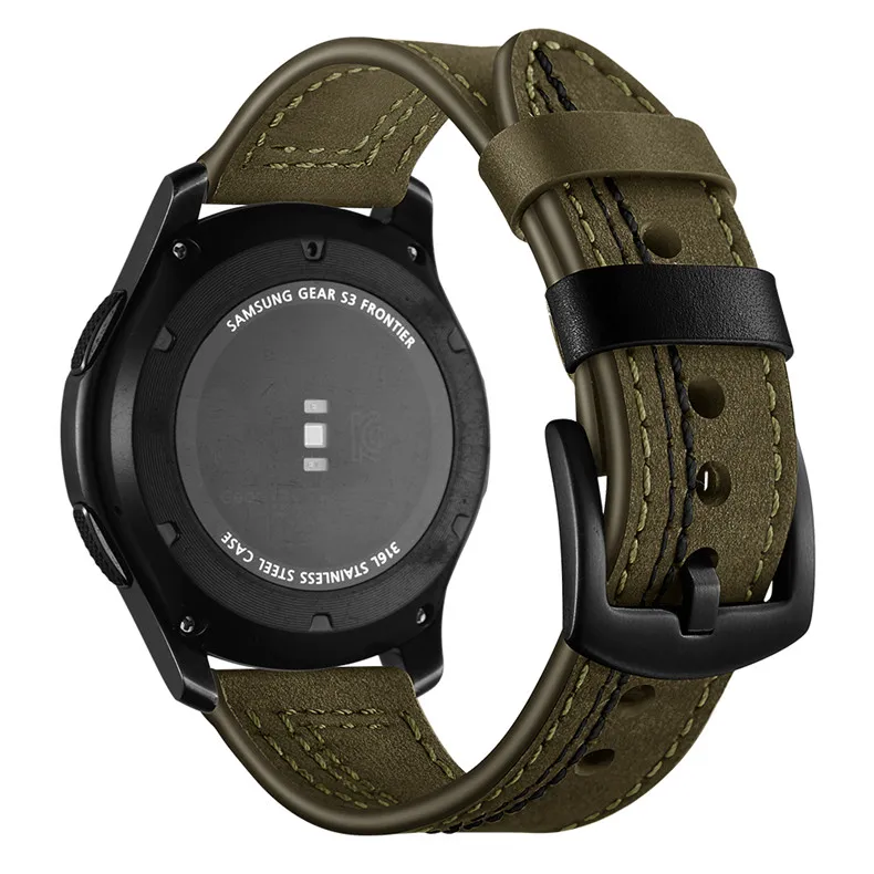 22 мм ремешок из натуральной кожи для samsung galaxy 46 мм gear s3 frontier band ремешок для часов Ретро Браслет smartwatch Браслет ремень