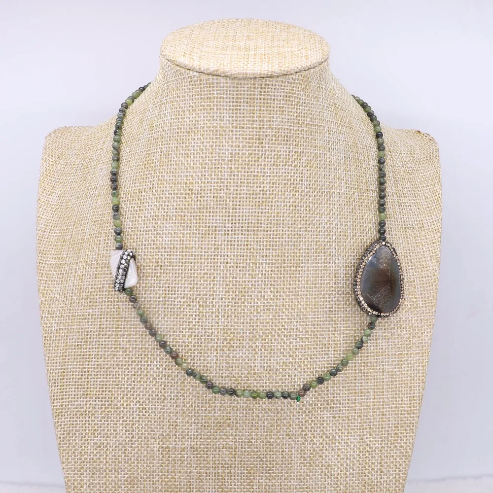 Ожерелье из натурального камня смешанные виды бусин druzy ожерелье драгоценные