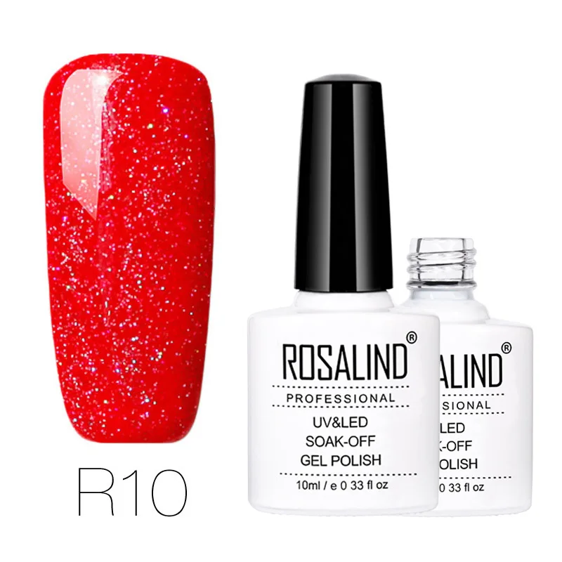 R10 Rosalind Rainbow 10 мл популярный R01-29 Цветной Гель-лак УФ светодиодный гель отмачиваемый Перманентный гель для полировки - Цвет: R10