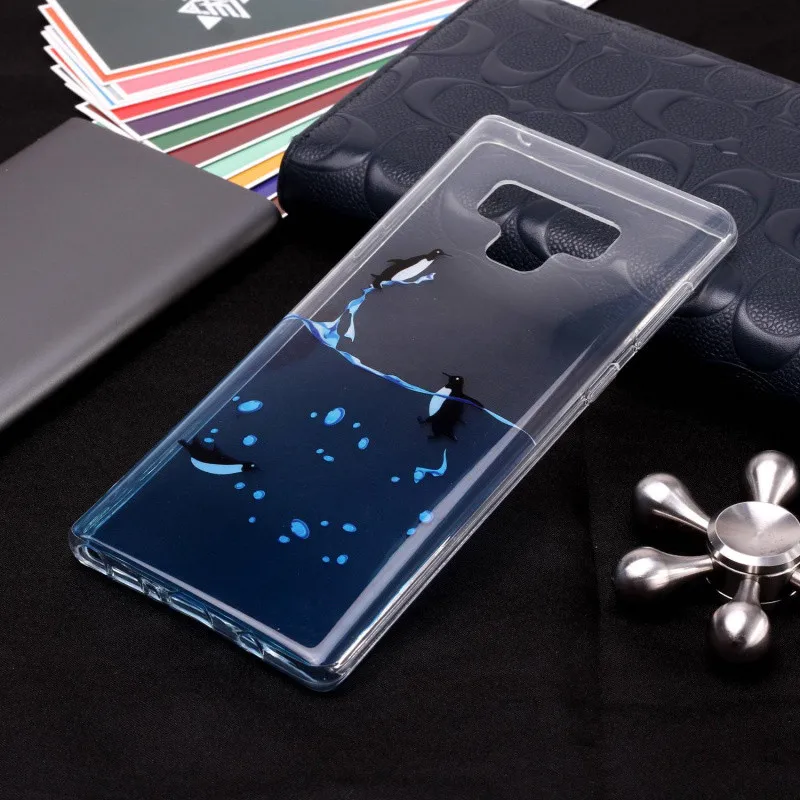 Силиконовые чехлы для samsung Galaxy Note 9 чехол Fundas note прозрачный Мягкие Мультяшные из