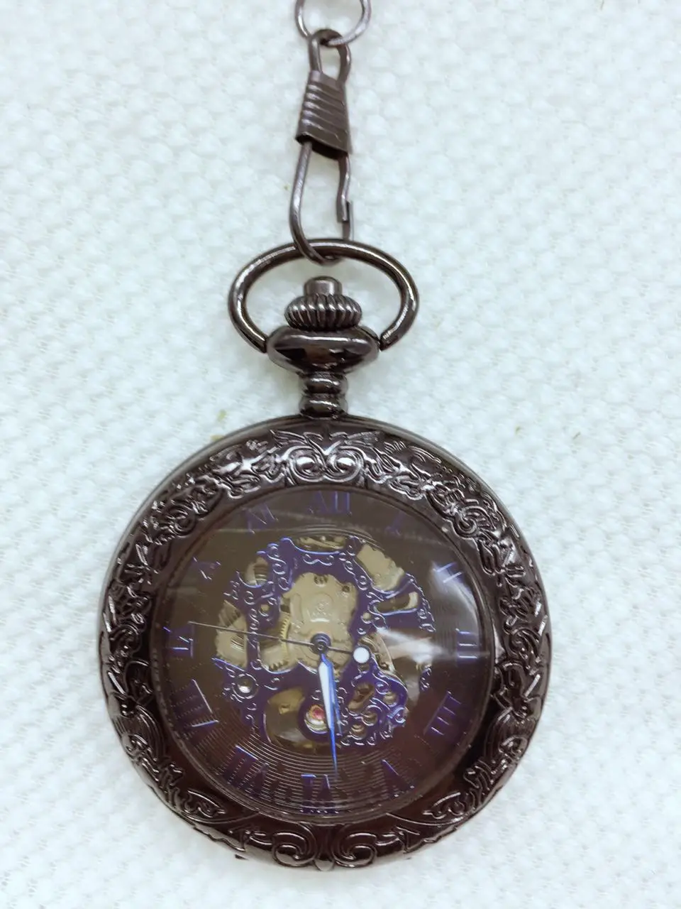 Новый черный прозрачный стеклянный чехол с синими римскими цифрами Механические