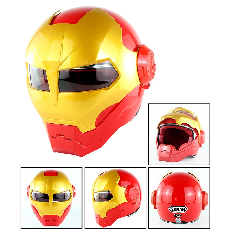 Хит продаж черный шлем MASEI IRONMAN Железный человек мотоциклетный полушлем с