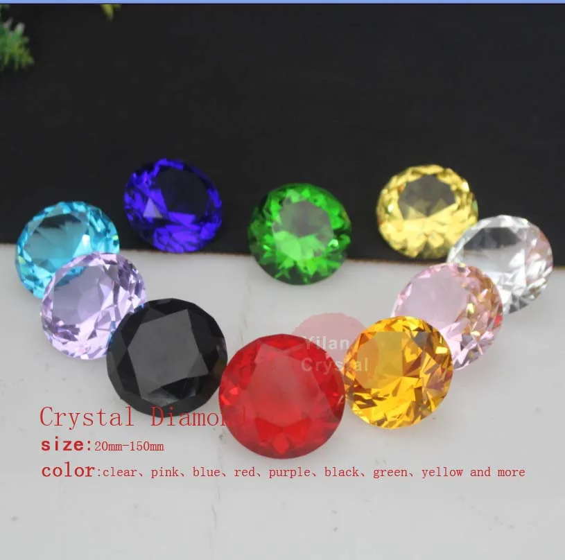 

Free Shipping 20mm-100mm Colorful Crystal Glass Paper Weight Diamond for Decoration