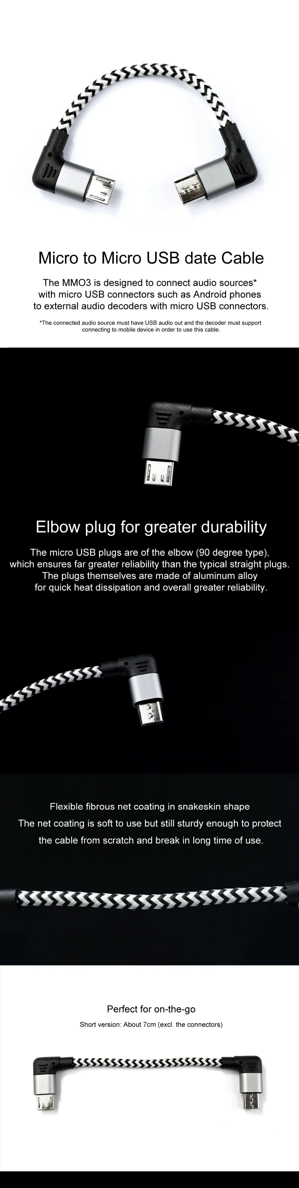 DD MM03 Micro-Micro USB кабель, цифровой OTG USB DAC кабель, используется для FiiO Q1MK2/Q5 со смартфоном или Hi-res плеером
