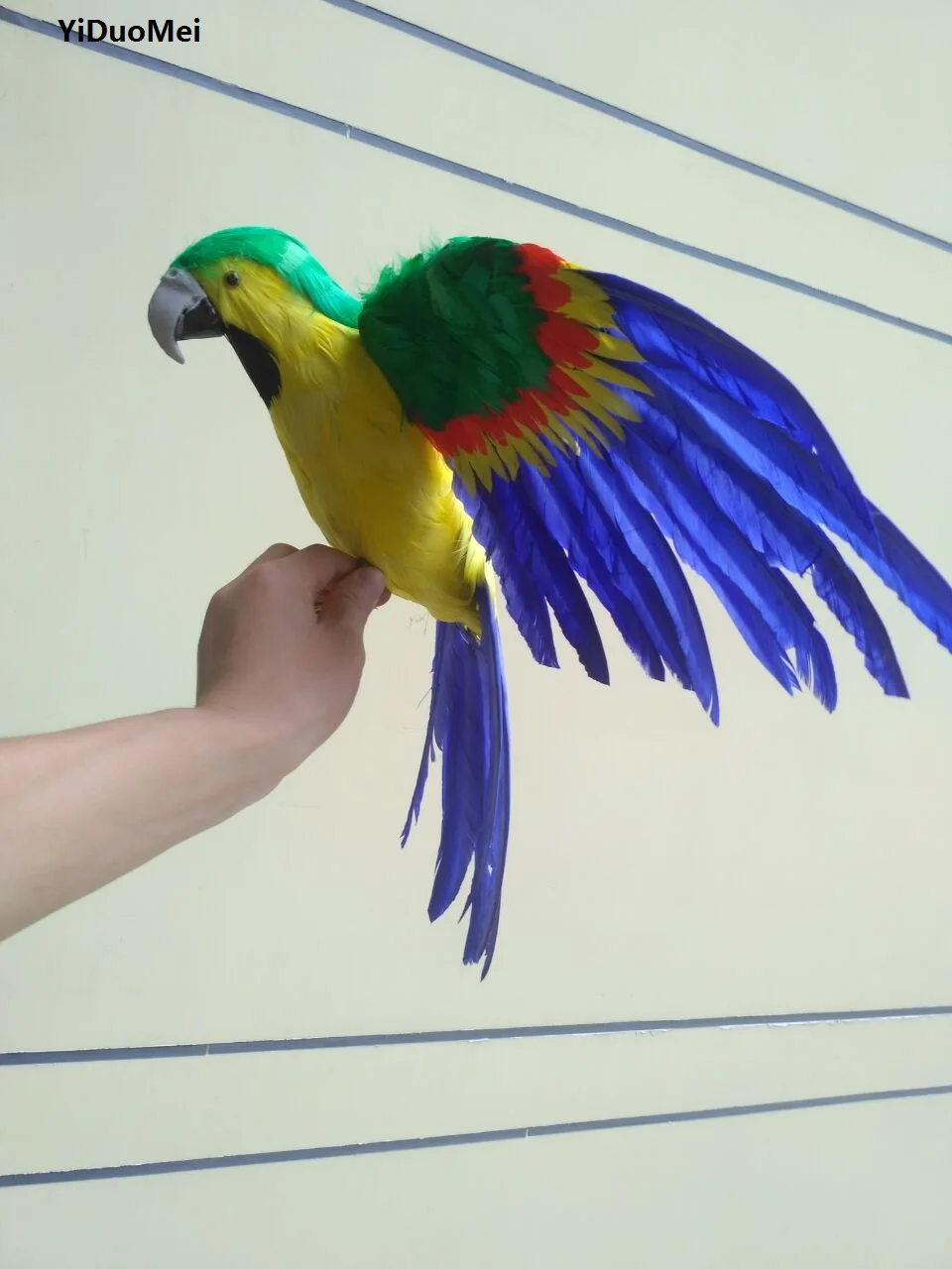 Asas de Penas de Papagaio Jardim de Casa Presente da Decoração Verde Azul Espalhando Pássaro Papagaio Grande 45×60 cm Artesanato Prop P1927 &