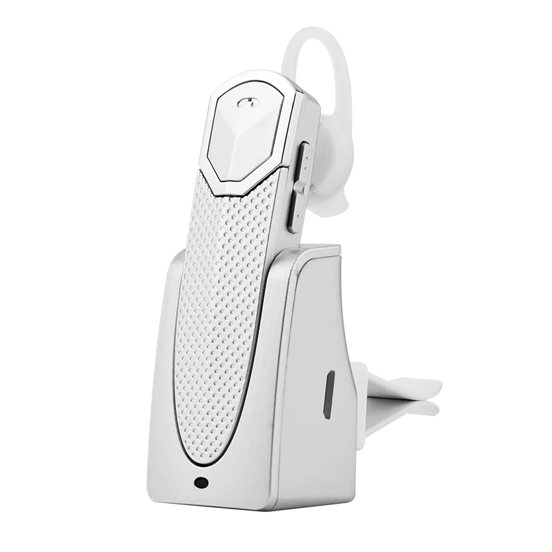 FINEBLUE FT-9 беспроводные Bluetooth наушники для автомобиля Bluetooth гарнитура и портативное автомобильное зарядное устройство с микрофоном для телефона - Цвет: Серебристый