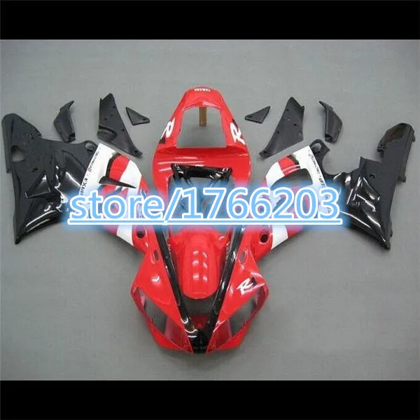

100% новые комплекты обтекателей для 2000 2001 YZFR1 00 01 YZF R1 YZF1000 Обтекатели красный черный корпус Рабочий комплект BBF