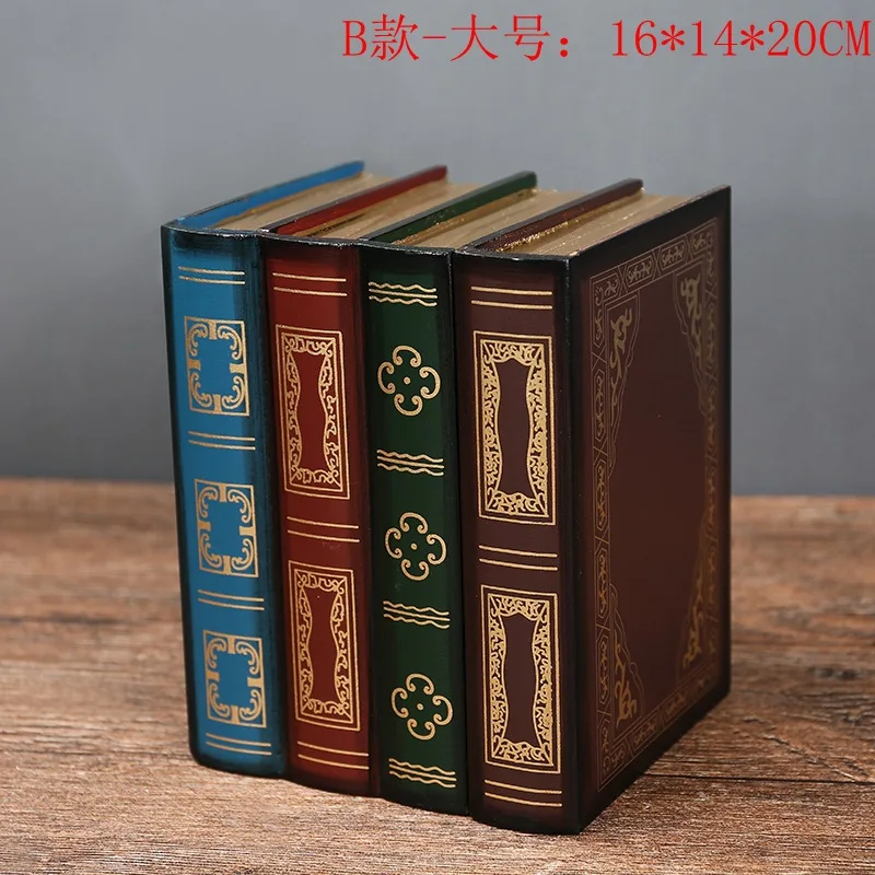 B Large Креативные винтажные деревянные книги форма шкатулка для украшений украшения ретро стол для хранения миниатюрные домашние рукодельные украшения подарки - Цвет: B Large