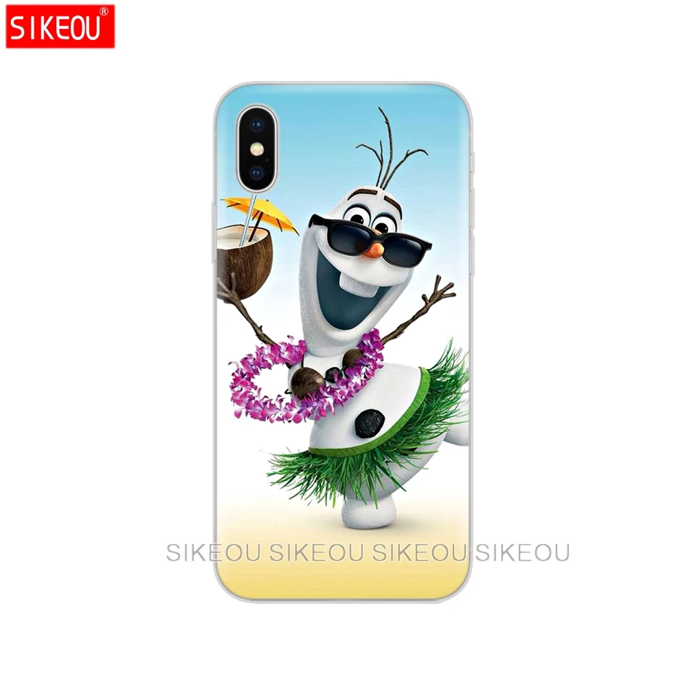 Силиконовый чехол для телефона для Iphone 6X8 7 6s 5 5S SE Plus 10 XR XS Max чехол милый Олаф - Цвет: 70212