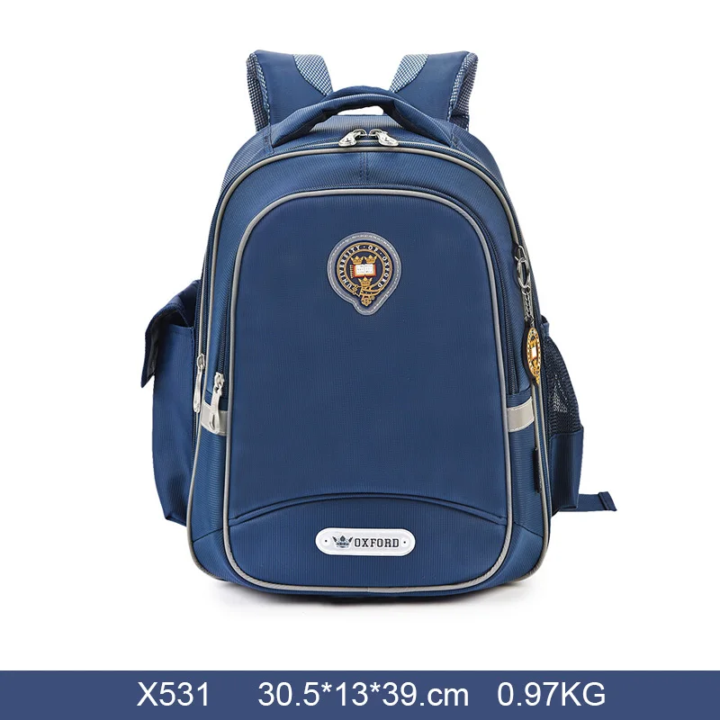 x531 Dark Blue Университет Оксфорда детский начальный ортопедический школьный рюкзак портфель для мальчиков 2-6 класса - Цвет: x531 Dark Blue