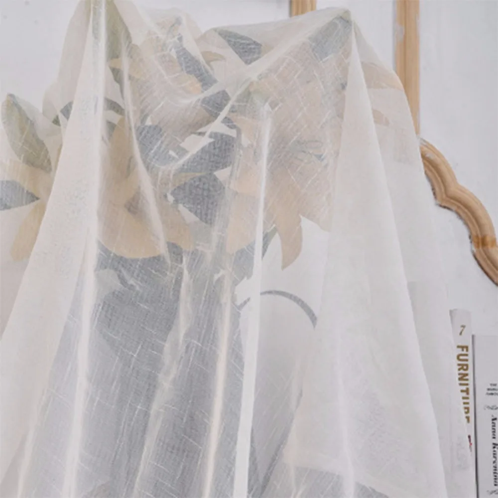 Белые однотонные искусственного белье Sheer Шторы для окна Пряжа Гостиная Спальня