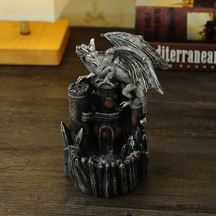 Дракон курильница для дыма обратного потока смолы ремесло печи домашний декор