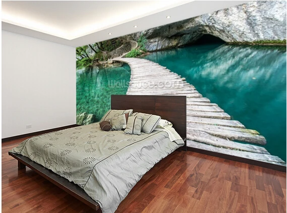 Пользовательские обои с природным пейзажем плицитарный мост 3D фото для гостиной