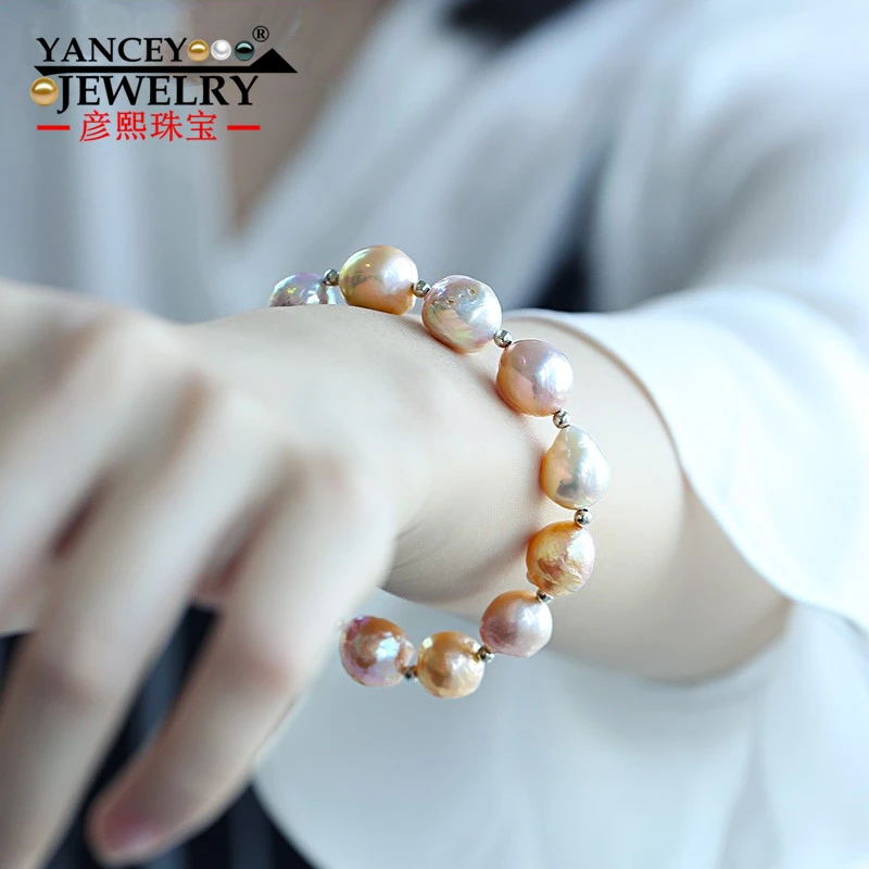 [Красивый] новый браслет из натурального пресноводного жемчуга в форме барокко