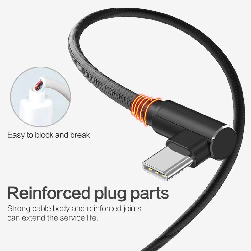 USB кабель SmartDevil 90 градусов type c универсальный адаптер для быстрой зарядки и