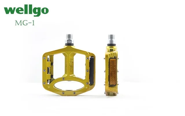 gold Wellgo MG-1 MTB педали герметичный Подшипник велосипед Педали для bmx дорога горный велосипед педали широкий из магниевого сплава Велоспорт педали - Цвет: gold