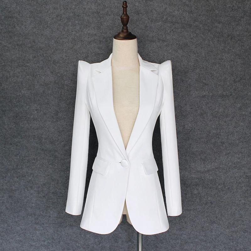 HIGH QUALITY New Fashion 2021 Designer Blazer Jacket Women's Soaring Shoulders Single Button Blazer Outer Wear