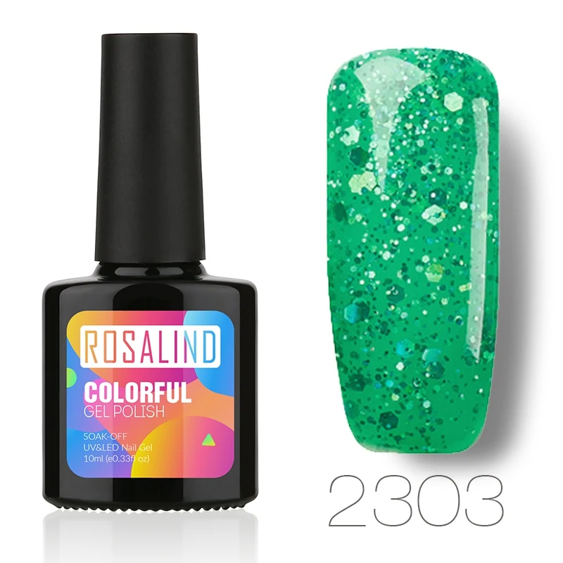 2303 ROSALIND Гель-лак для ногтей Зеленый Бриллиант Лак для ногтей замачиваемый Гель-лак УФ светодиодный лак для ногтей полустойкий - Цвет: 2303