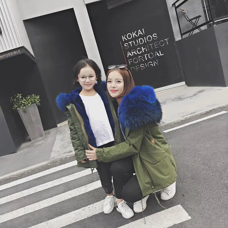 You children fur from the stars detachable 2018 upgrade new baby's parent-child military coat | Женская одежда