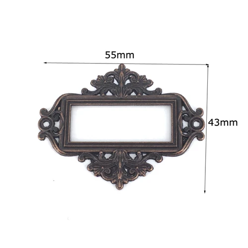 Reddish Bronze 10 шт. 55 мм* 43 мм этикетка Pull Frame файл имя держатель для карт с крепежными винтами для мебели выдвижной ящик в шкафу Чехол Корзина - Цвет: Reddish Bronze