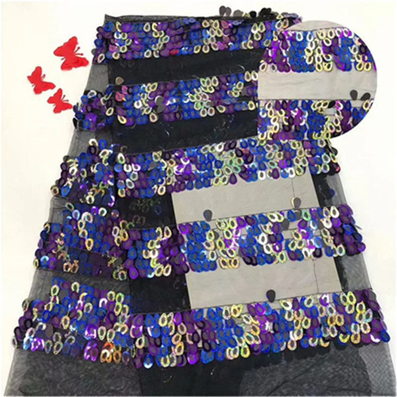 Африканская французская сетчатая кружевная ткань с 3d блестками для индийских