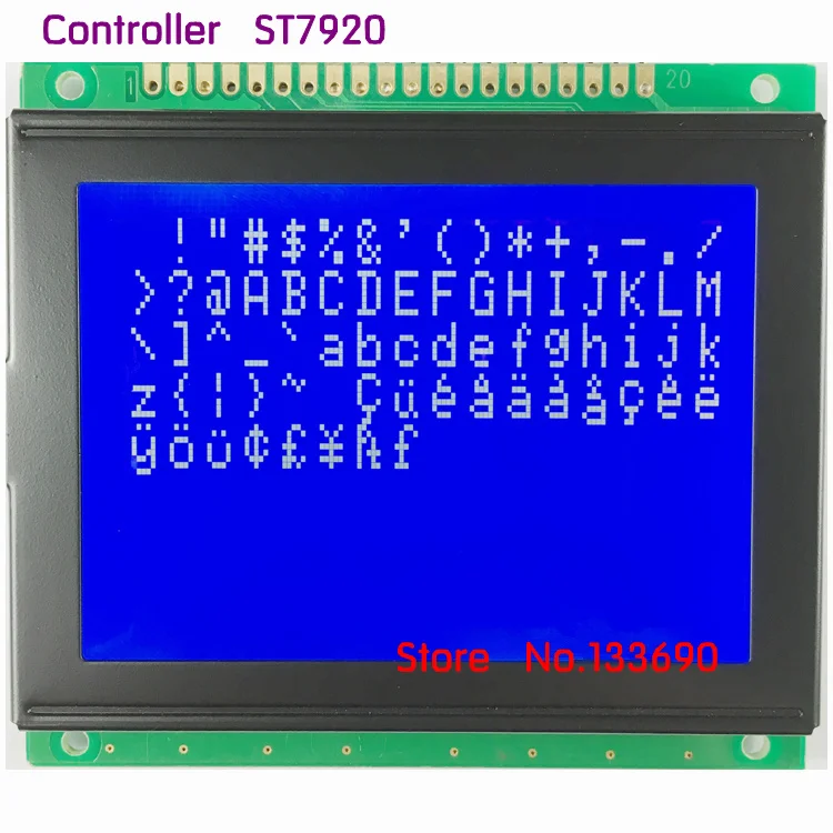 1 шт. 128x64 12864 128*64 точек ЖК модуль 5 В синий экран с контроллером st7920