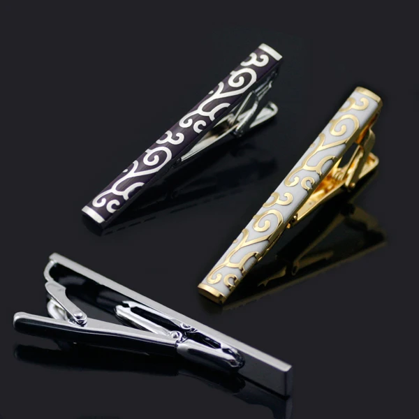Hi Tie модный серебряный золотой зажим для галстука Pin Черный из нержавеющей стали