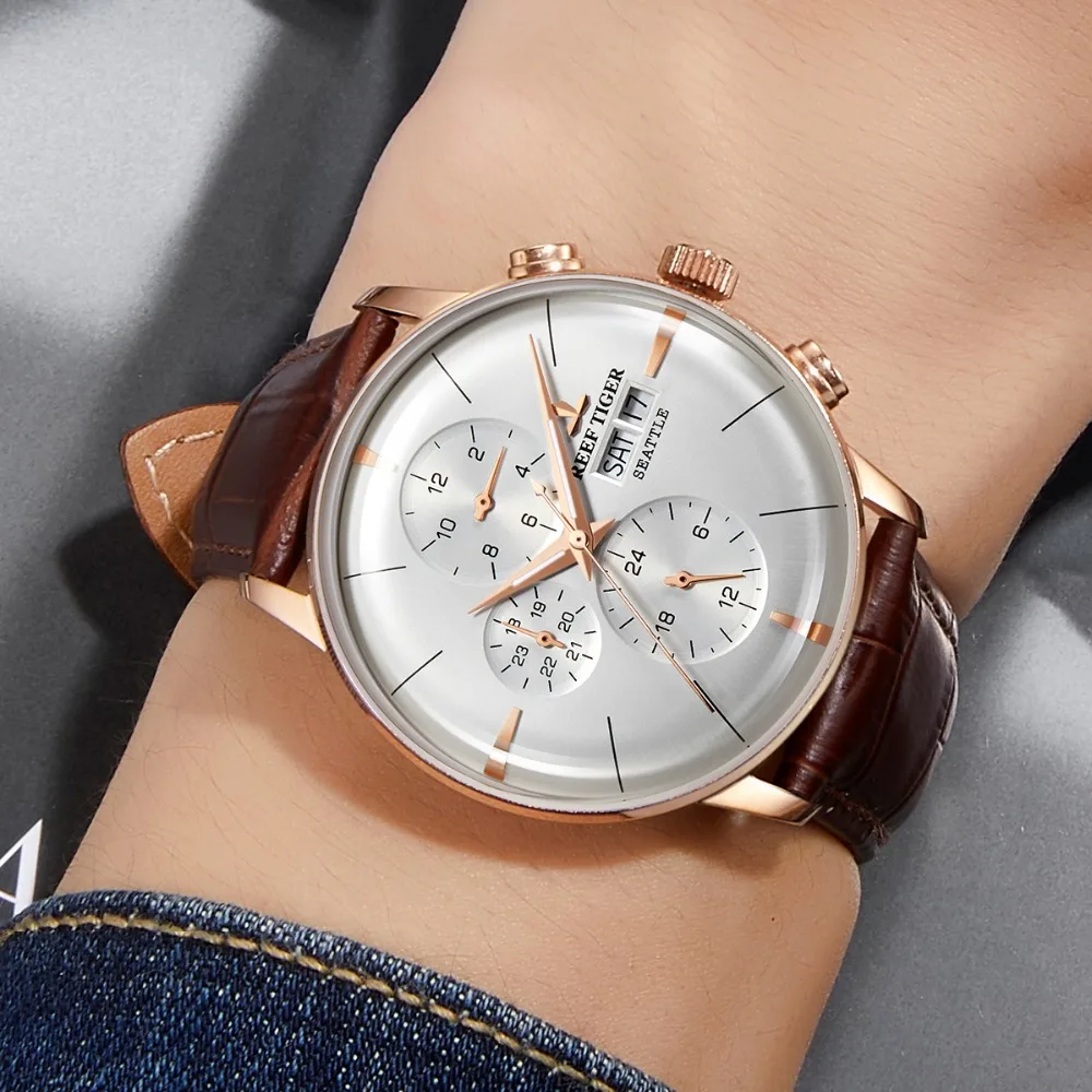 Риф Тигр/РТ Топ бренд Роскошные автоматические часы Reloj Hombre 2019