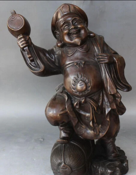 16 &quotКитайский чистый Бронзовый резной Япония счастливое богатство Будда монета