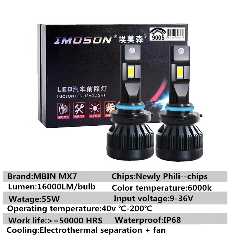 newly high quality Canbus H7 MX7 turbo kit brightest LED headlight PH-ZE 16000lm 55W Fog Driving Bulbs