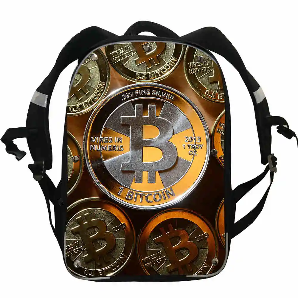 Биткоин рюкзак животные цифровая валюта DIGICCY мужчина женщина мальчики девочки подростковые школьные сумки Mochila коробка ланч пенал Чехол - Цвет: N