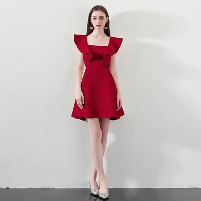 Бокал для шампанского короткое платье коктейль плотность потока Vestido Fiesta платье полуофициальное вечернее платье вечерние платья черный, красный белое коктейльное платье для выпускного вечера TS1179 - Цвет: 4