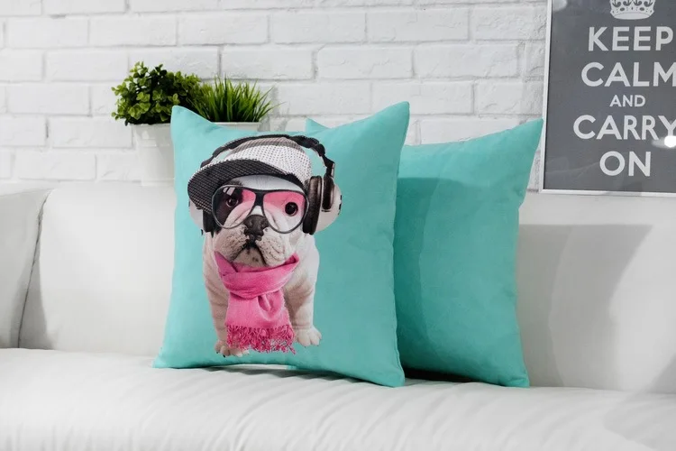 Забавная английская бульдог милая подушка для собаки наволочки офиса дома