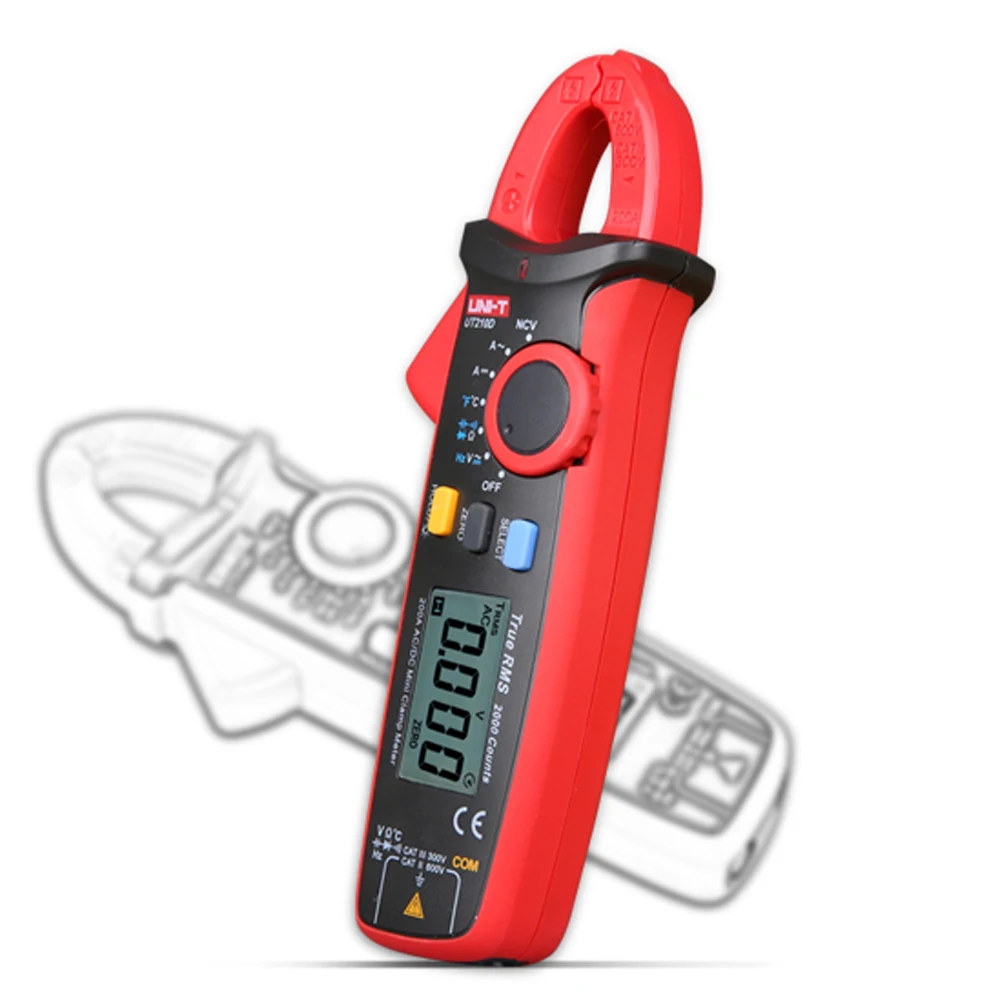 UNI T UT210D клещи мультиметр True RMS Авто Диапазон 200A цифровые данные показать емкость мультиметр Текущий зажим 1 подарок