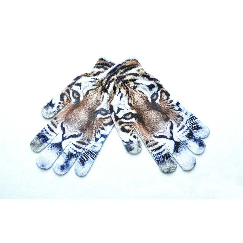 3D принт с животными зимние теплые перчатки сенсорным экраном Женские варежки