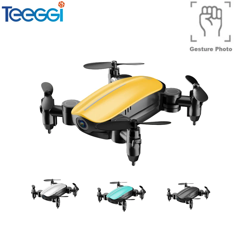 Мини карманный Дрон Teeggi T10 для селфи с HD камерой Wi Fi FPV Квадрокоптер складной