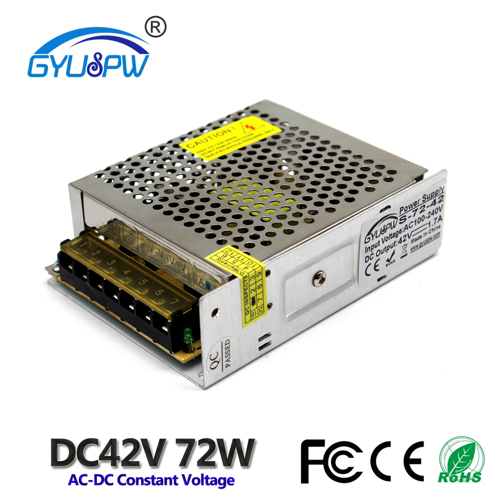 Импульсный источник питания DC48V 12V 36V 24V 42V 72W с одним выходом для постоянного тока